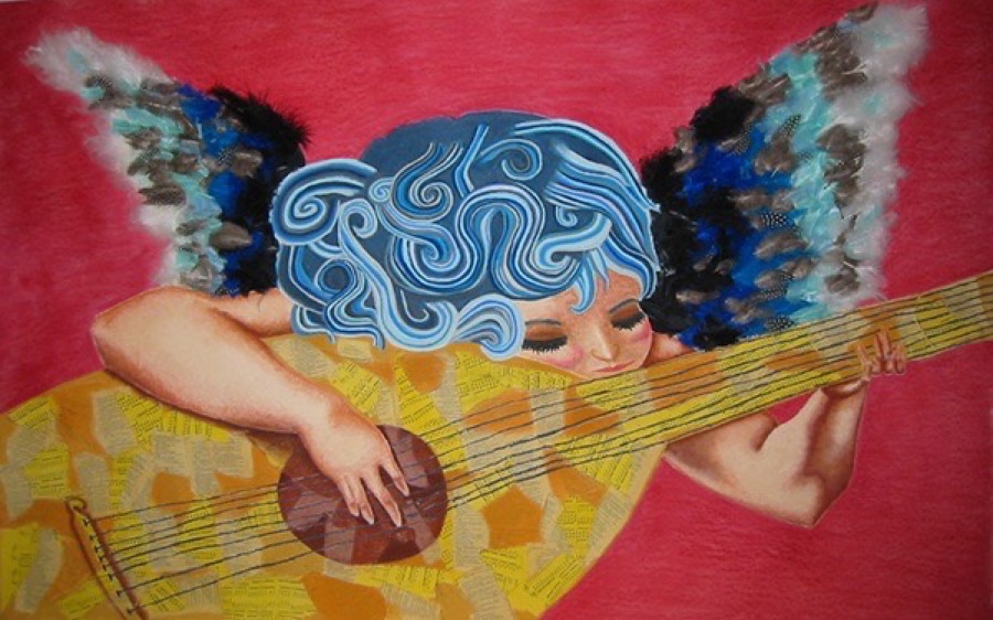 Angel Blue Bird, artwork by Dana Loberg