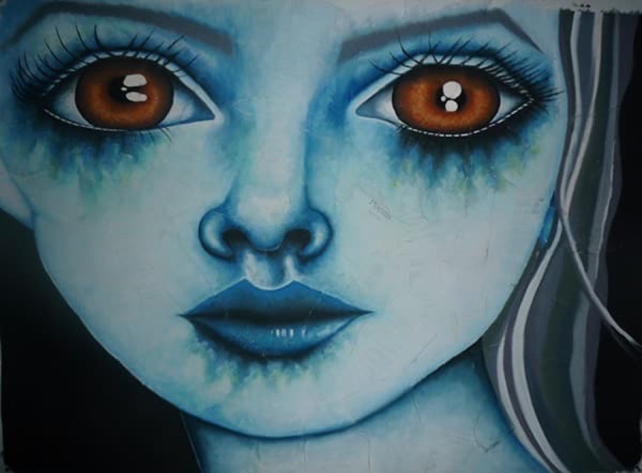 ee cummings Blue, artwork by Dana Loberg